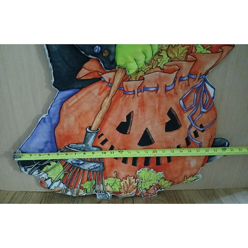 Halloween Frankenstein 42x25 Door Wall Hanging Quilted Pumpkin Fall Decoration - Picture 5 of 7